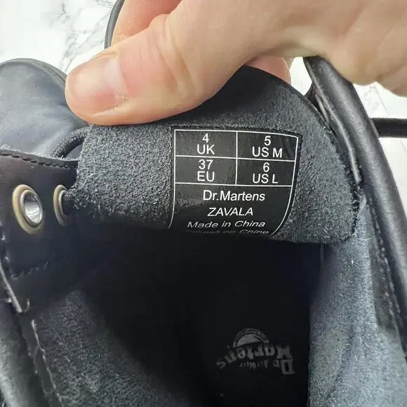 Black Dr. Martens lace up combat boot - Picture 6 of 6